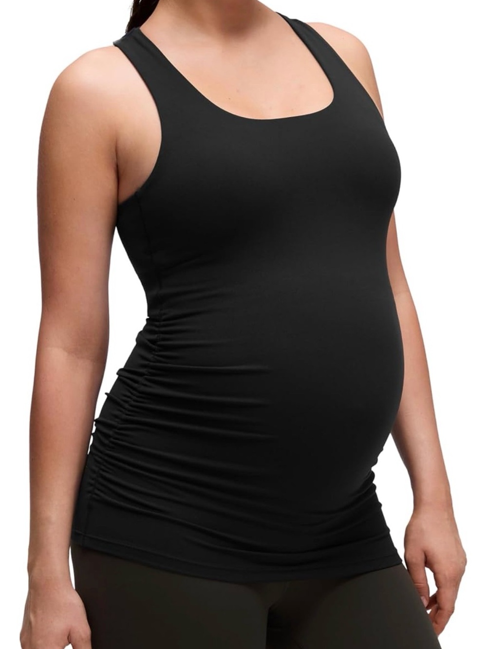 CRZ YOGA Maternity Racerback Tank Top - Large - Black